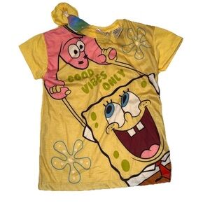 SpongeBob Girls Shirt Size 5/6 With Included Hair Tye